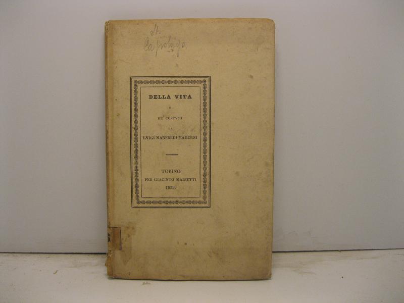 Della vita e de' costumi di Luigi Manfredi Maderni